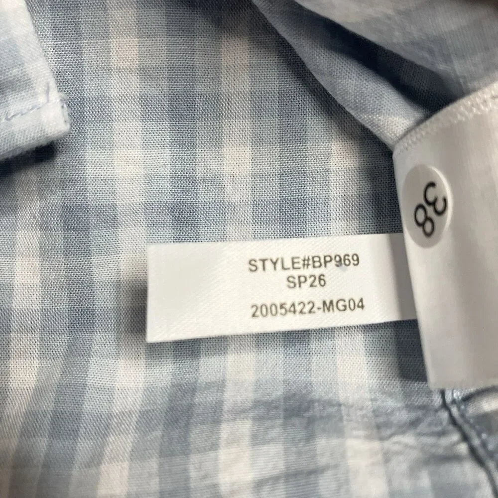 J Crew Button Up Shirt Mens XXL‎ Blue Gingham Check Flex Washed Classic BP969